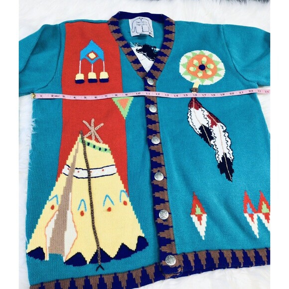 Vintage J Two New York Sz XL Sweater Native American Cardigan Knit Women’s - Picture 4 of 9
